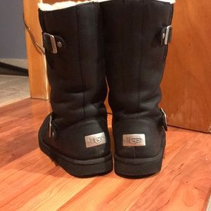 UGG Kensington Leather Black Double Buckle